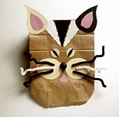Paper animal masks of children's party: cat