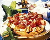 St. Honore gateau with vanilla cream & strawberries