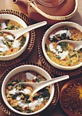 Indian lentil curry in bowls