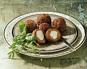Turkish meatballs stuffed with goat's cheese