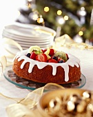 Savarin filled with various fruits
