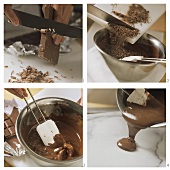 Grating, melting and spreading chocolate