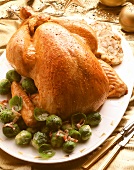 Christmas turkey with napkin dumplings & Brussels sprouts