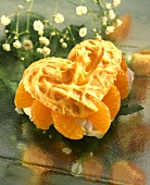 Choux pastry mandarin hearts 