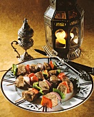 Grilled lamb kebabs with peppers & onions from Egypt