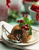 Small filled chocolate pudding
