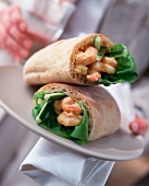 Ciabatta filled with shrimps