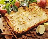 Apple cake with almonds and cinnamon