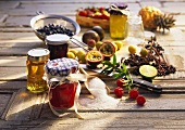 Home-made preserves with ingredients