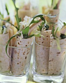 Wraps with spicy chicken salad filling