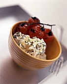 Ricotta herb mousse with baked cocktail tomatoes