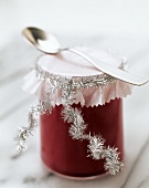 A jar of cranberry curd