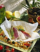 Triglie in cartoccio (red mullet baked in baking parchment)