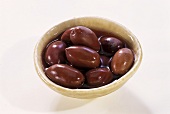 Pickled black olives in a bowl