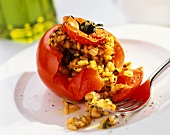 Baked tomato with rice stuffing