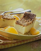 Quark semolina pudding with apricots