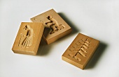 Three different moulds for Christmas biscuits (Springerle)