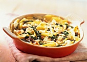 Potato and spinach gratin with goat's cheese