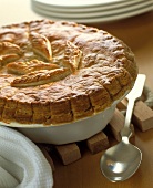 Puff pastry pie with meat filling