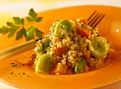 Quinoa with carrots and leeks