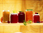 Several home-made jams in jars
