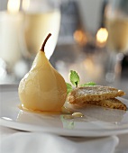 Poached Pear with Sugar Cookies