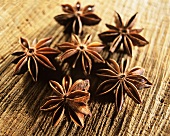 Star anise on a brown background