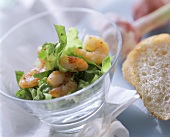 Lettuce with shrimps and chili