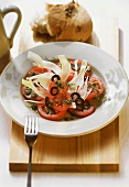 Tomato salad with fennel and olives