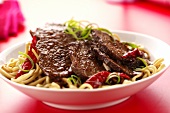 Beef fillet with Asian noodles