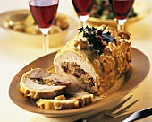 Stuffed turkey breast in pastry