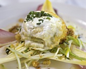 Goat's cheese souffle on celery salad