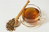 Herb bennet tea and dried root (Geum urbanum)