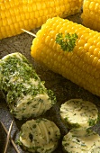Corncob with herb butter