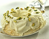 Angel food cake with pistachios