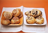 Sweet and savoury puff pastry snails