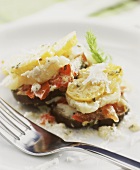 Vegetable gratin with fennel, potatoes and aubergines