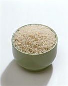 Long-grain rice in a bowl