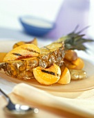 Grilled fruit with maple syrup