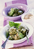 Spinach dumplings with butter sauce and Parmesan