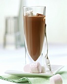 Iced chocolate drink with marshmallows