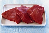 Three tuna steaks