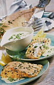 Salmon with dill sauce