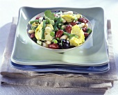 Bean salad with artichokes and olives