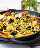 Paella in the pan