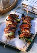 Turkey kebabs with spring onions