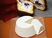 Ricotta, panettone with ricotta filling behind