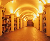 Wine cellar at King Estate Winery, Willamette Valley, Oregon