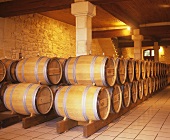 Weinkeller von Château du Cauze, St-Emilion, Bordeaux