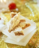 Oat and peanut diamonds with white couverture